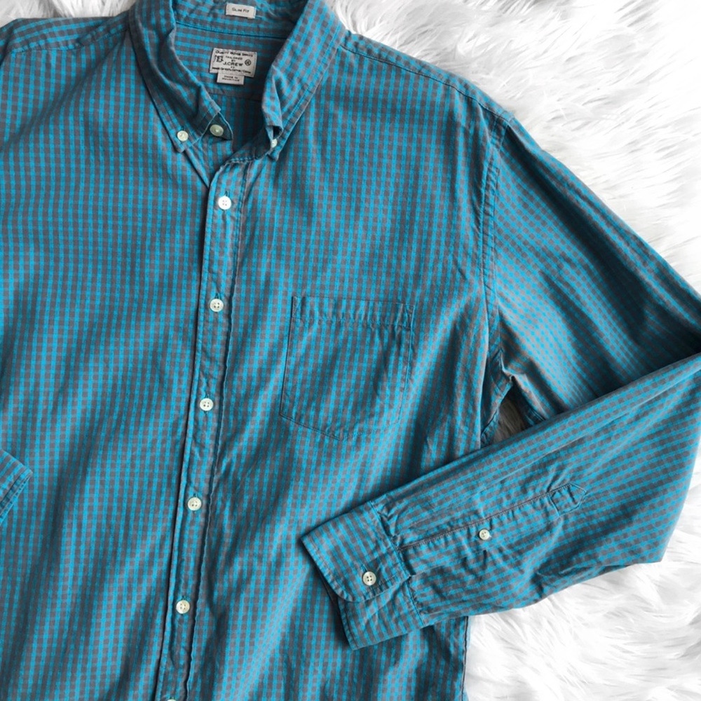 J. Crew factory - tailored slim fit gingham shirt